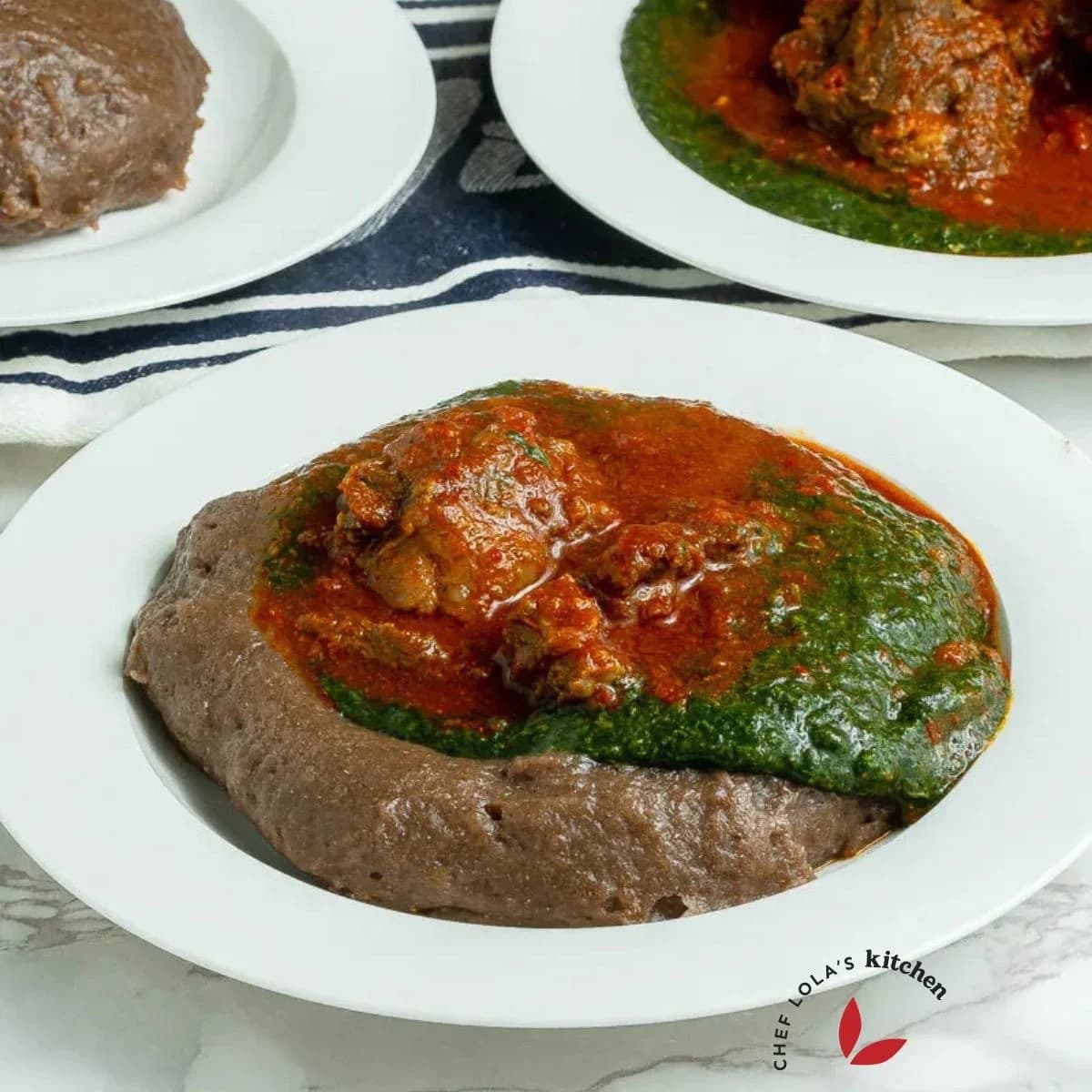 Amala with Assorted Meats